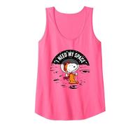 Peanuts - Ho Bisogno del Mio Spazio Canotta, Donna, Rosa Fluo, XXL