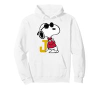 Peanuts Joe Cool Snoopy Retro Sport Classico Logo Baseball Felpa con Cappuccio