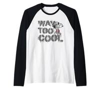 Peanuts Joe Cool Snoopy Way Too Graffiti - Stencil per Arte Urbana Maglia con Maniche Raglan