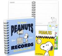 Peanuts Journal Set Stationery Bundle with Square Snoopy Spiral Notebook Plus Temporary Tattoos, More | Charlie Brown Diary Set for Kids, Boys, Girls