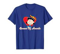 Peanuts Lucy Van Pelt Regina di Cuori Maglietta, Uomo, Blu Reale, M
