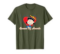Peanuts Lucy Van Pelt Regina di Cuori Maglietta, Uomo, Oliva, M