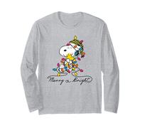 Peanuts Merry And Bright Snoopy Natale Maglia a Manica