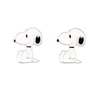 Peanuts Orecchini a perno da donna in argento Sterling 925 smaltato Snoopy, One Size, Argento sterling, Nessuna pietra preziosa