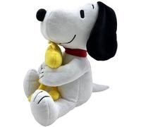 Peanuts Peluche SNOOPY con WOODSTOCK - cane con uccellino - da collezione - Grande XXL altezza 45cm - Colore Bianco