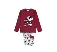 PEANUTS Pigiama a maniche lunghe Snoopy Cool per bambina, bordeaux, 8