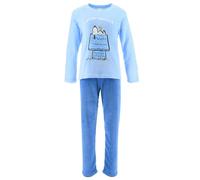 PEANUTS Pigiama da donna in pile Cartoon Snoopy, Just Relax Blu, S