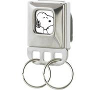 Peanuts - Portachiavi con fibbia per cintura di sicurezza, Snoopy Face bianco