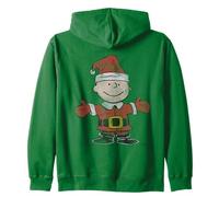 Peanuts Retro Babbo Natale Charlie Marrone Natale Vintage Anni '80 Anni '90 Stile Felpa con Cappuccio