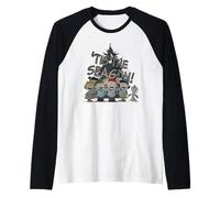 Peanuts Retro Charlie Brown Snoopy Xmas Gang è la Stagione Maglia con Maniche Raglan