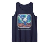 Peanuts Retro Snoopy Astronauta Groovy Vibes Moon Space Art Canotta