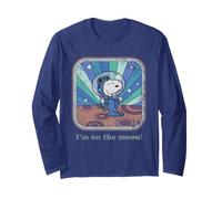 Peanuts Retro Snoopy Astronauta Groovy Vibes Moon Space Art Maglia a Manica