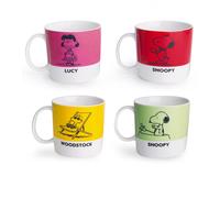 Peanuts Set 4 Tazze Caffè Porcellana 100 ml Multicolore 4 Unità