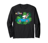 Peanuts Snoopy Aloha Hawaii Avventura Surf Onde Sole Retro Maglia a Manica
