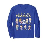 Peanuts Snoopy And Friends Dancing T-Shirt a Maniche Lunghe Maglia a Manica, Unisex per Adulti, Blu Reale, L