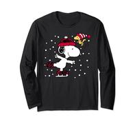 Peanuts Snoopy and Woodstock Skate Holiday - Maglietta a maniche lunghe, a T Maglia a Manica