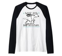 Peanuts Snoopy Buon Cane Atteggiamento Cattivo Pazzo Classico Beagle Maglia con Maniche Raglan