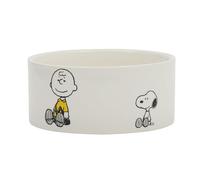 Peanuts Snoopy & Charlie Brown, ciotola per cibo per cani in gres porcellanato, 15,2 cm, per cani di piccola e media taglia, simpatico piatto per animali domestici, durevole e facile da pulire