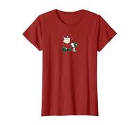 Peanuts - Snoopy Charlie Brown Corona Maglietta, Donna, Mirtillo Rosso, S