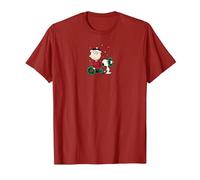 Peanuts - Snoopy Charlie Brown Corona Maglietta, Uomo, Mirtillo Rosso, S