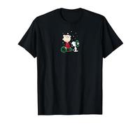 Peanuts - Snoopy Charlie Brown Corona Maglietta, Uomo, Nero, S