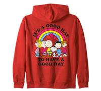 Peanuts Snoopy Charlie Brown Gang Good Day Friends Retro Fun Felpa con Cappuccio