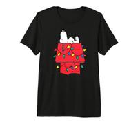 Peanuts Snoopy Christmas Lights - Casa per Cani in Stile retrò Maglietta Premium