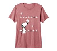 Peanuts Snoopy Christmas Stars Pattern Classic Festive Maglietta Premium