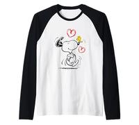 Peanuts - Snoopy Corro da Te, Rosso Maglia con Maniche Raglan