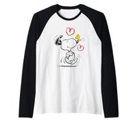 Peanuts - Snoopy Corro da Te, Rosso Maglia con Maniche Raglan