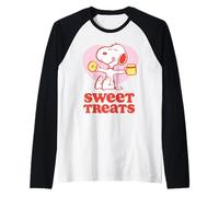 Peanuts Snoopy Dolci Dolci Pigro Estate Vacanze Classiche Divertimento Maglia con Maniche Raglan