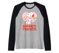 Peanuts Snoopy Dolci Dolci Pigro Estate Vacanze Divertimento Classico Maglia con Maniche Raglan