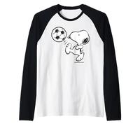 Peanuts Snoopy Football Fun, Tifoso, Stile Vintage retrò, Anni '80 e '90 Maglia con Maniche Raglan