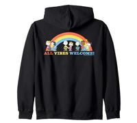 Peanuts Snoopy Gang Happy Vibes Benvenuto Rainbow XOXO Amici Felpa con Cappuccio