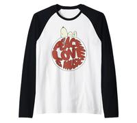 Peanuts Snoopy Groovy Vibes 60s Pace Amore Musica Vintage Divertimento Maglia con Maniche Raglan