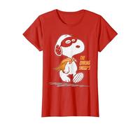 Peanuts Snoopy Il Supereroe audace retrò Cartone Animato Anni '80 '90 Maglietta, Donna, Rosso, 3XL