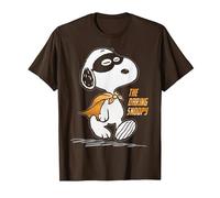 Peanuts Snoopy Il Supereroe audace retrò Cartone Animato Anni '80 '90 Maglietta, Uomo, Marrone, L