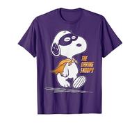 Peanuts Snoopy Il Supereroe audace retrò Cartone Animato Anni '80 '90 Maglietta, Uomo, Viola, 3XL