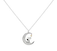Peanuts Snoopy in Moon Women's Silver Necklace Fan Merch TV Series Cartoon