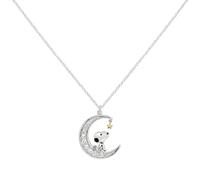 Peanuts Snoopy Snoopy & la Luna - Collana da donna, colore: Argento