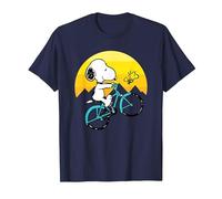 Peanuts - Snoopy Sping Bici Maglietta, Uomo, Navy, M