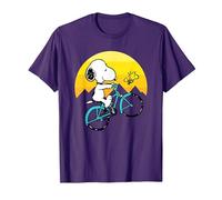 Peanuts - Snoopy Sping Bici Maglietta, Uomo, Viola, XXL