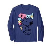 Peanuts Snoopy Stay Cool Ice Cream Lazy Summer Days Classic Maglia a Manica