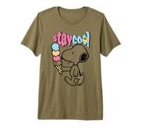 Peanuts Snoopy Stay Cool Ice Cream Lazy Summer Days Classic Maglietta Premium