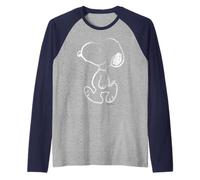 Peanuts Snoopy - Stencil Gradiente Street Art Fun Classic Pose Maglia con Maniche Raglan