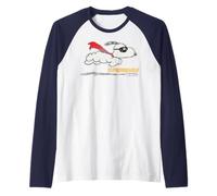 Peanuts Snoopy - Super Beagle in Maschera con Cappuccio, Eroe Classico Maglia con Maniche Raglan
