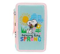 CyP Brands-Snoopy, astuccio a 3 ripiani con materiale scolastico, astuccio completo con licenza ufficiale, matite, penne, righello e altro, ideale per bambini e
