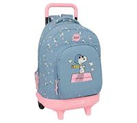 SNOOPY - Zaino grande con ruote, compatto, rimovibile, ideale per bambini di diverse età, comodo e versatile, qualità e resistenza, 33 x 22 x 45 cm