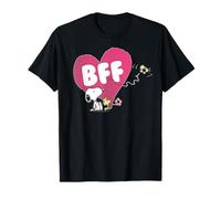 Peanuts Snoopy Woodstock BFF Cuore Rosa Vintage Classico Maglietta