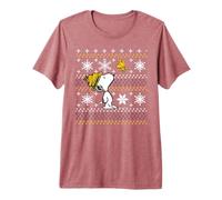 Peanuts Snoopy Woodstock Christmas Fun Classic Pattern Maglietta Premium